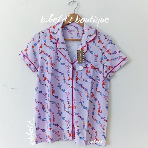 Roller Rabbit Icon Wave Polo Pajamas in Lavender Size Medium Dreamland Day 6 NWT - Picture 3 of 16
